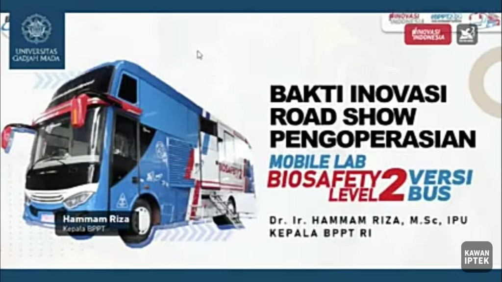 Bakti inovasi mobile lab BSL 2 versi bus. Foto: Tangkapan layar.