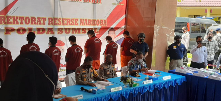 Polda Sumsel Tangkap 2.318 Tersangka Narkoba Selama 2020