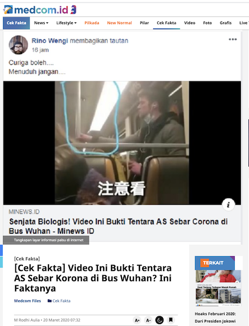 Hoaks Maret 2020: Dari Kabar Duka Sejumlah Tokoh Dunia hingga Bukti Tentara AS Sebar Virus Korona di Bus Tiongkok