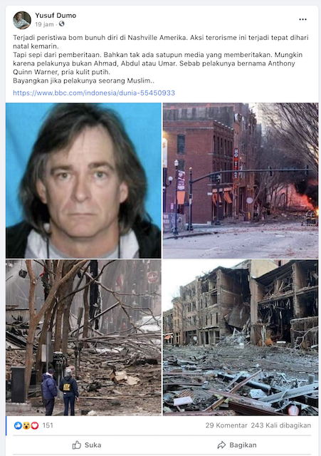 [Cek Fakta] Tak Ada Satupun Media Memberitakan Aksi Terorisme di Hari Natal Amerika? Ini Faktanya