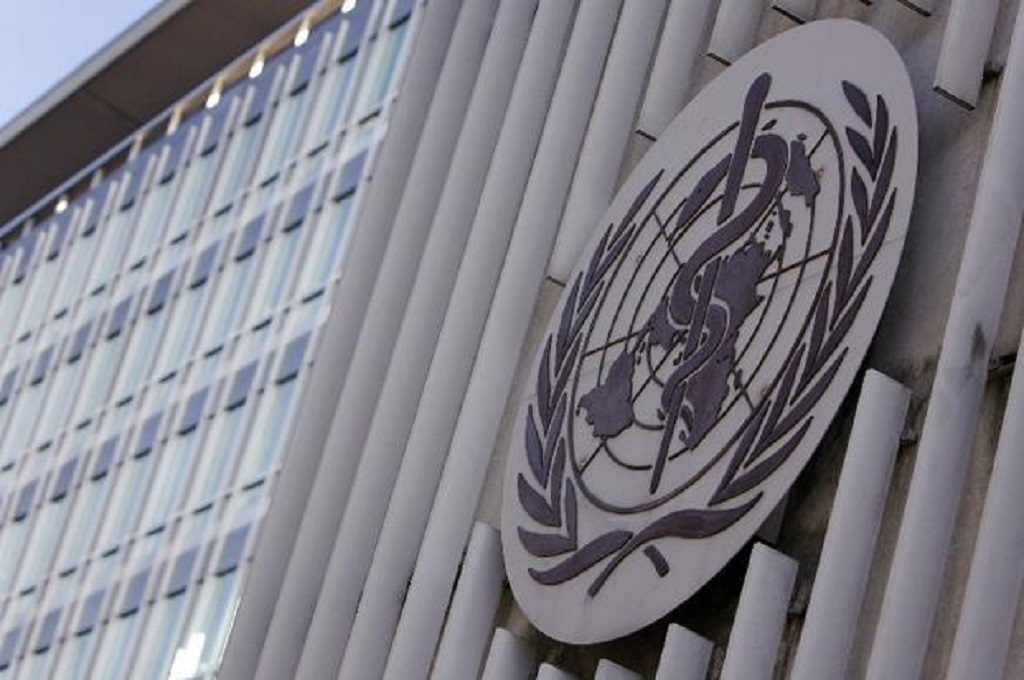 Logo di markas besar WHO di Jenewa, Swiss. (Foto: AFP)