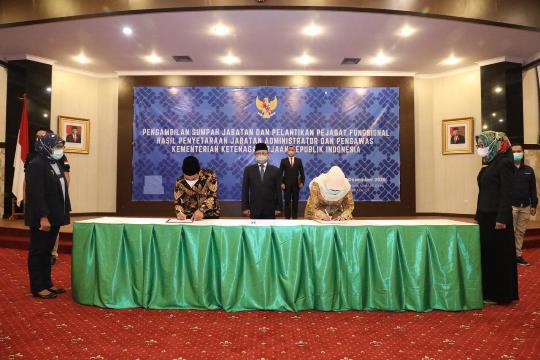 Semua Pejabat Eselon 3 dan 4 Kemnaker Resmi Berstatus Fungsional