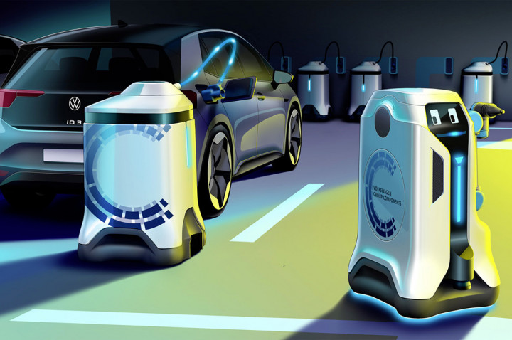 Volkswagen Bikin Robot Star Wars untuk Mengisi Ulang Baterai Mobil