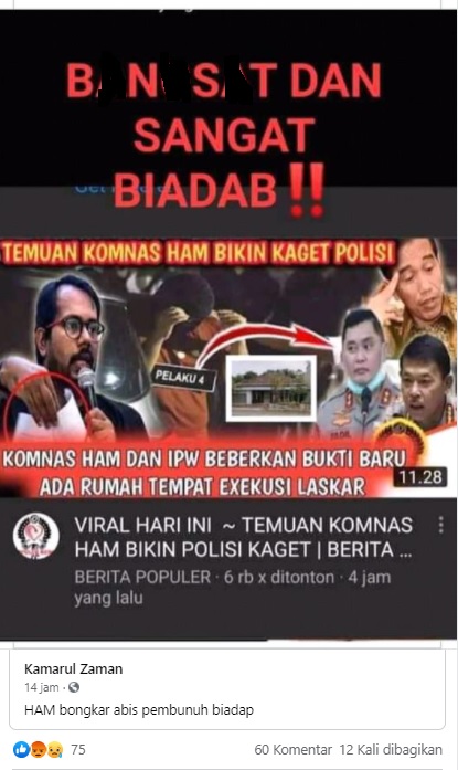 Hoaks Desember 2020: Rumah Eksekusi 6 Laskar FPI Hingga Obama Jadi Mata-Mata Tiongkok