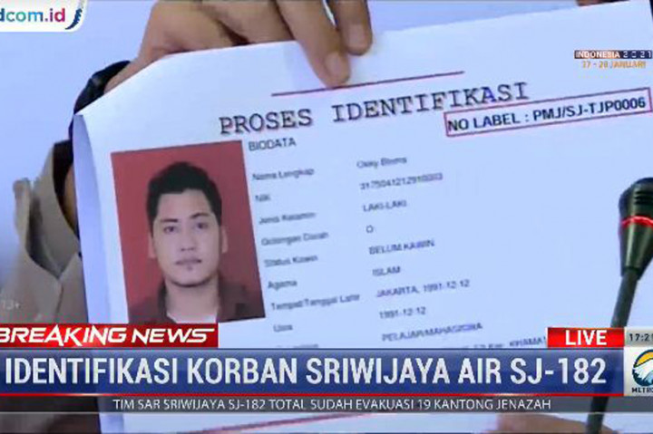 Ini Foto Jenazah Korban Sriwijaya Air yang Berhasil Diidentifikasi