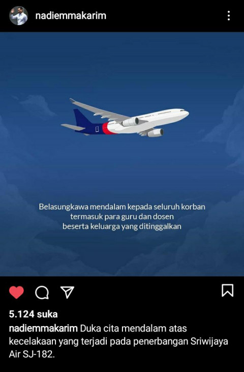 Guru Dan Dosen Jadi Korban Jatuhnya Sriwijaya Air Nadiem Sampaikan Belasungkawa