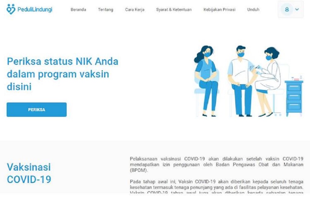 Begini cara memeriksa status penerimaan vaksin covid-19.