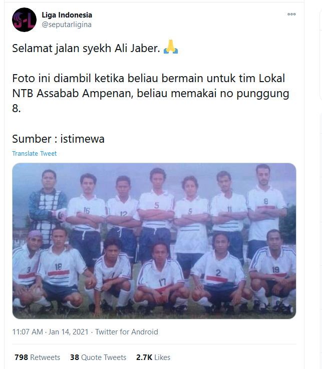 Syekh Ali Jaber Pernah Jadi Pemain Bola di Indonesia, Ini Klub yang Dibelanya