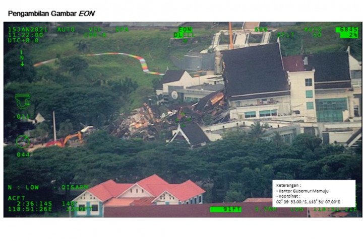 3 Foto Terpopuler: Sejumlah Bangunan Ambruk akibat Gempa M6,2 Mamuju hingga Pemakaman Co-pilot Korban Sriwijaya Air