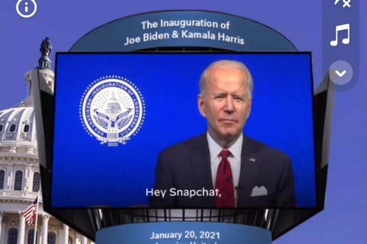 Biden Rencanakan Lensa Snapchat Hari Inagurasi