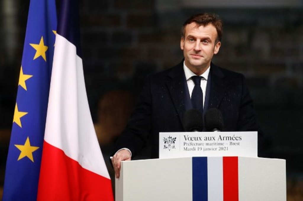 Presiden Prancis Emmanuel Macron. (STEPHANE MAHE/POOL/AFP)