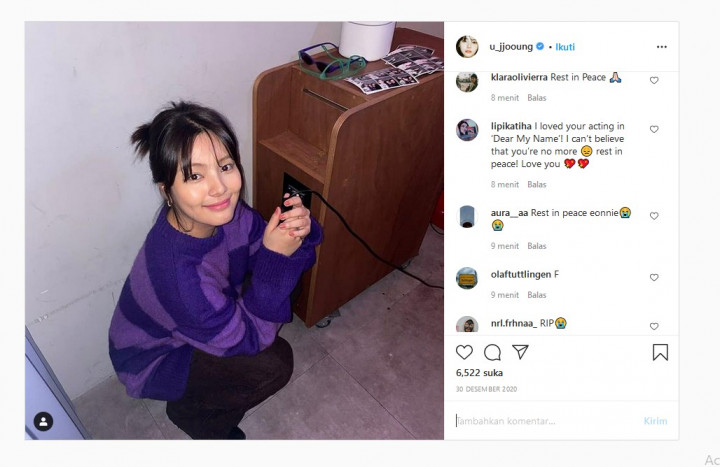 Postingan Terakhir Aktris Drakor Song Yoo Jung Ramai Ucapan Belasungkawa dari Netizen