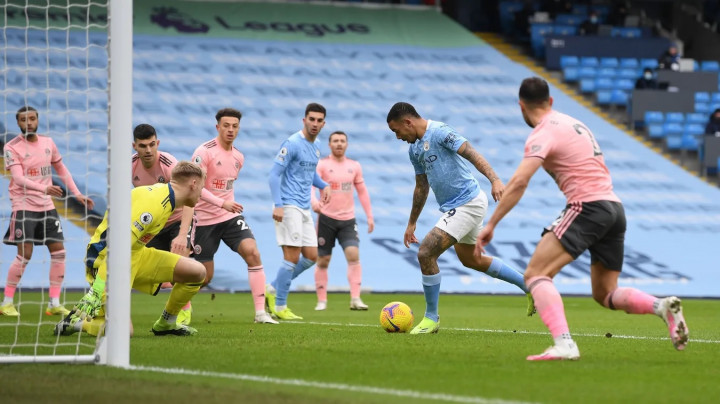 Manchester City vs Sheffield United: Gabriel Jesus Menangkan The Citizens