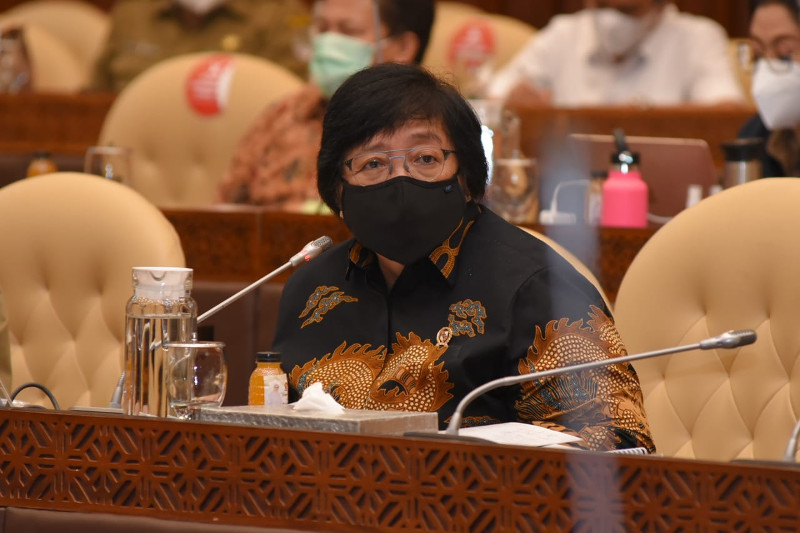 Menteri LHK Siti Nurbaya Bakar saat menghadiri rapat kerja (raker) dengan Komisi IV di Kompleks Parlemen, Senayan, Jakarta. Dok. Kementerian LHK