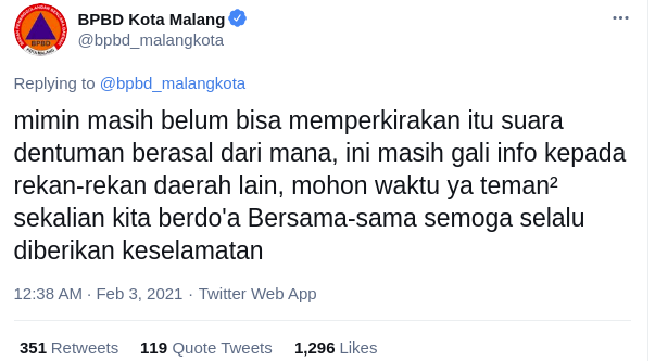 Bikin Kaget, Dentuman Memecah Malam Warga Malang