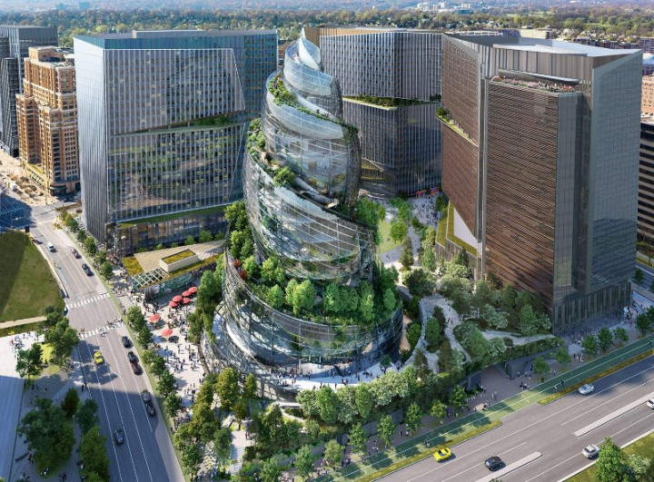 Desain Menakjubkan Kantor Pusat Amazon, Bentuk Spiral Berlapis Kaca