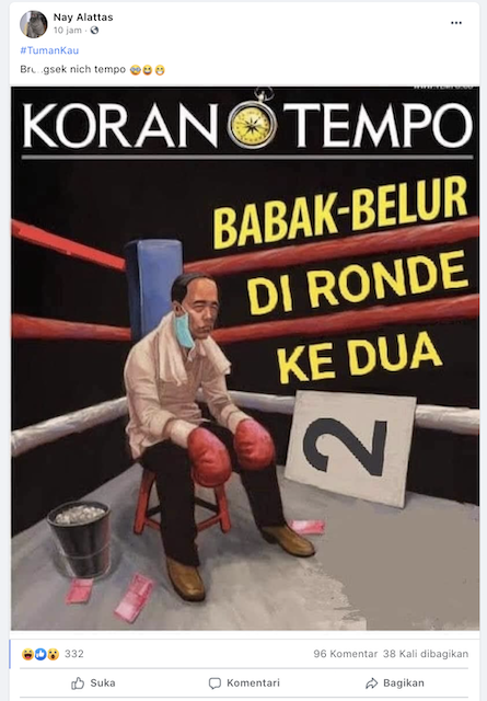 [Cek Fakta] Foto Sampul Koran Tempo Jokowi Babak-Belur di Ronde ke-2