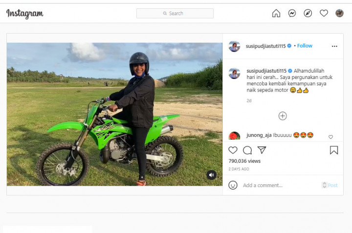 Nostalgia, Aksi Susi Pudjiastuti Di Atas Motor Trail