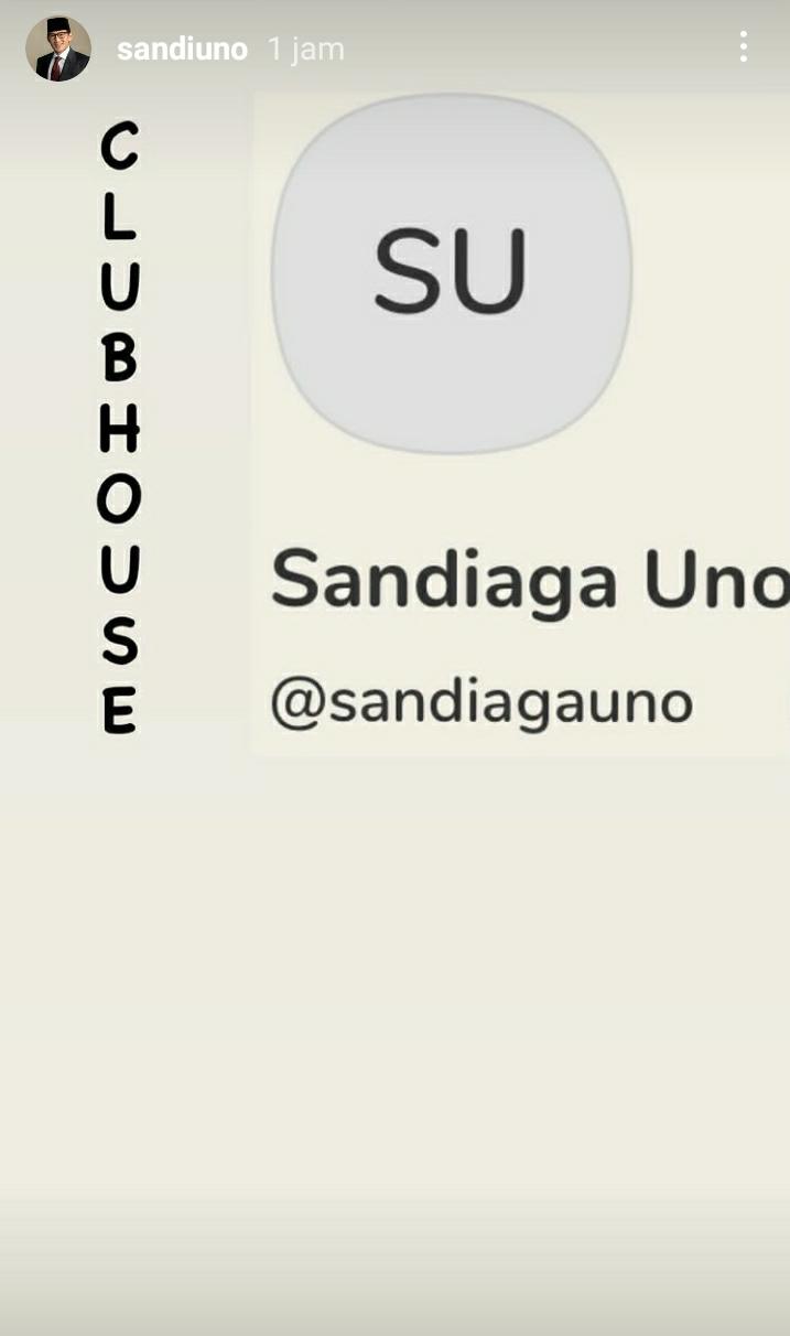 Pamer Akun Clubhouse, Sandiaga Uno Ngobrol Bareng dr Tirta, Bahas Apa?