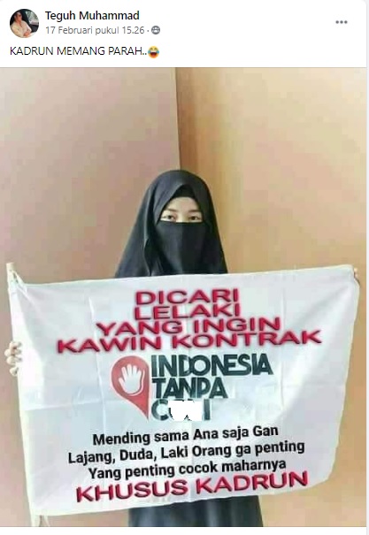 Tangkapan layar berita palsu Foto:Facebook