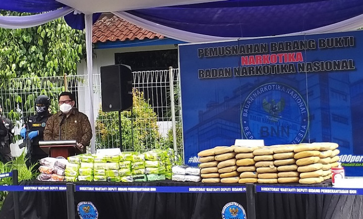 BNN Musnahkan Ratusan Kg Narkotika Jaringan Nasional dan Internasional