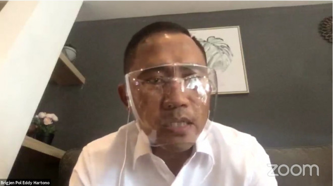 Direktur Penegakan Hukum BNPT, Brigjen Edy Hartono. Dok. Screenshot Zoom