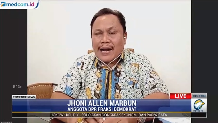 Eks kader Demokrat Jhoni Allen Marbun. Foto: Metro TV