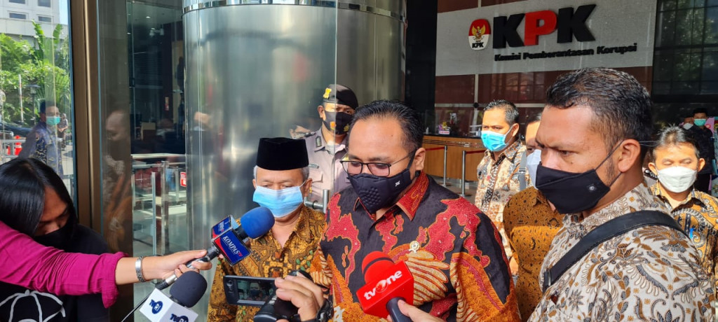 Menteri Agama Yaqut Cholil Qoumas di KPK/Medcom.id/Candra.
