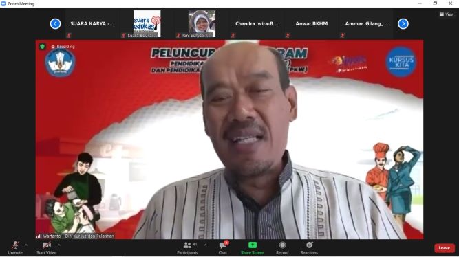 Direktur Kursus dan Pelatihan, Kemendikbud, Wartanto. Foto: Zoom
