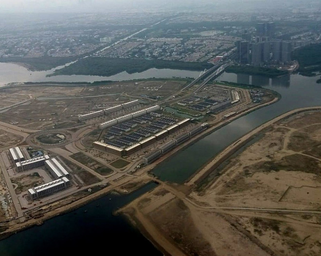 Pulau Reklamasi di Teluk Jakarta. Foto: MI/Ramdani