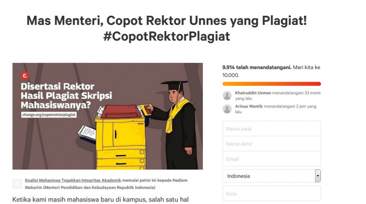Petisi Minta Nadiem Copot Rektor Unnes, Ada Apa?