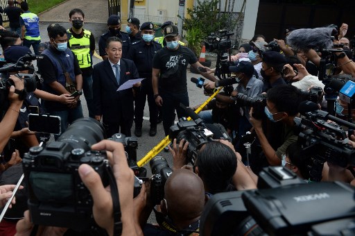 Kuasa Usaha Korut di Kuala Lumpur Kim Yu Song  sebut kejahatan Malaysia tidak bisa dimaafkan. Foto: AFP