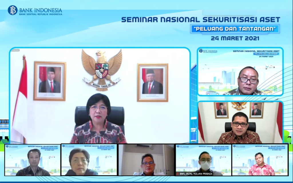 Deputi Gubernur Senior Bank Indonesia Destry Damayanti. Foro : Screenshot Zoom. 
