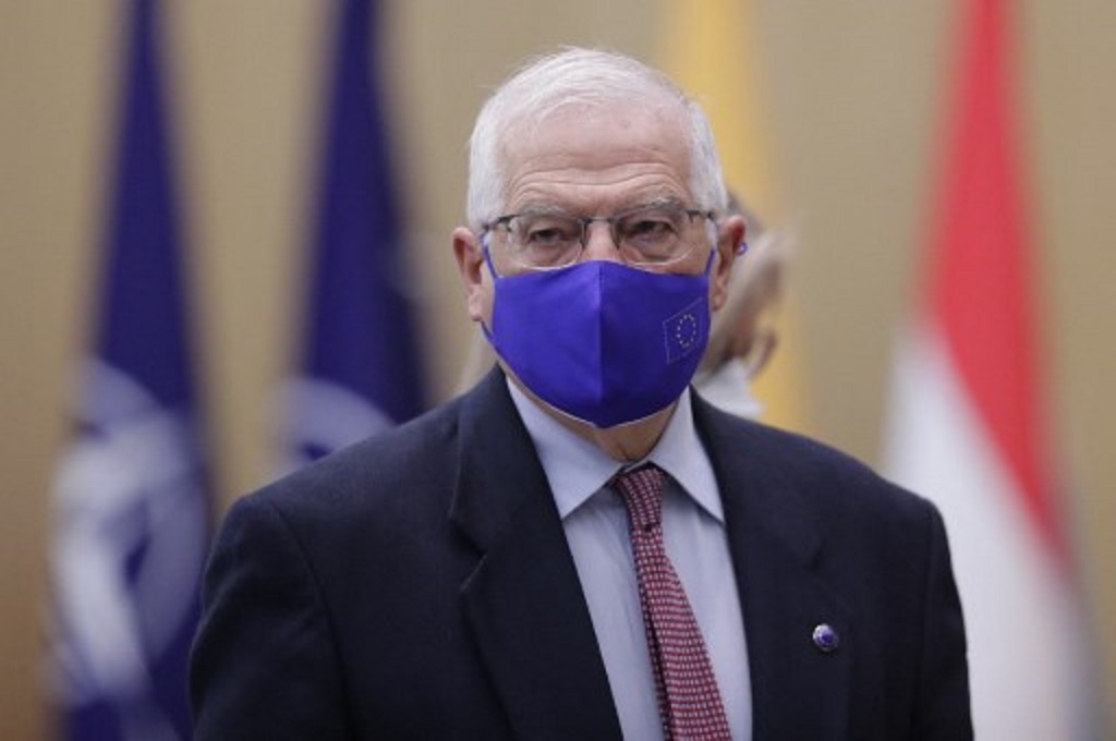 Kepala Urusan Luar Negeri Uni Eropa, Josep Borrell dalam sebuah acara di Brussels, Belgia, pada 24 Maret 2021. (Olivier HOSLET / POOL / AFP)