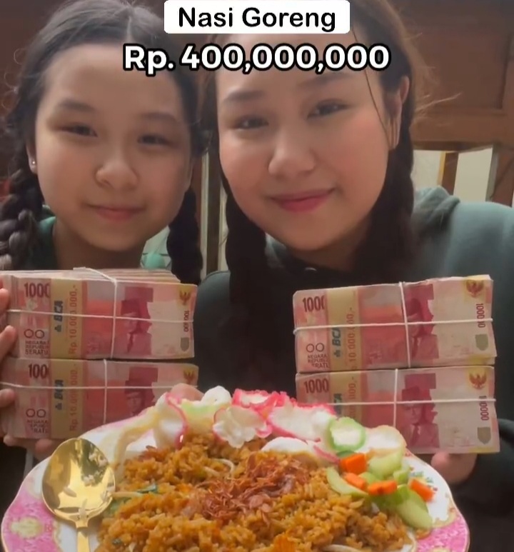 Nasi goreng harga Rp400 juta. (foto: instagram/siscakohl)