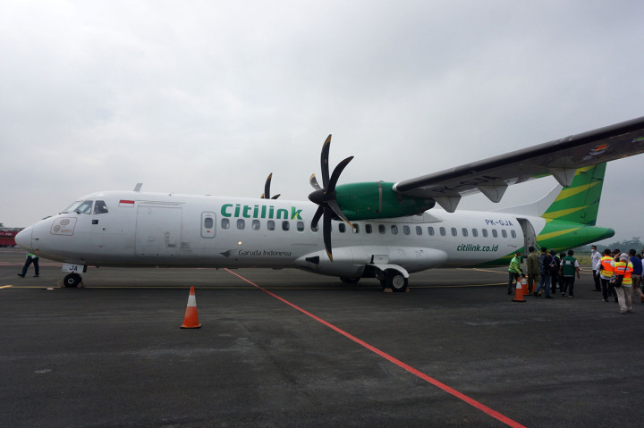 Perdana, Pesawat Citilink Mendarat di Bandara JBS Purbalingga