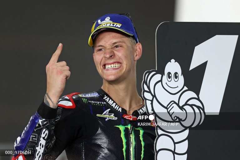 Pembalap Monster Yamaha, Fabio Quartararo, menjuarai MotoGP Qatar 2021 (AFP/Karim Jaafar)