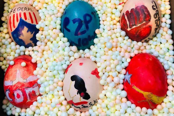 Anti-Kudeta Militer Myanmar Jadikan Telur Paskah Simbol Pembangkangan