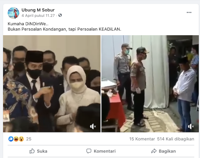 Tangkapan layar pemberitaan palsu di media sosial. Foto: Facebook