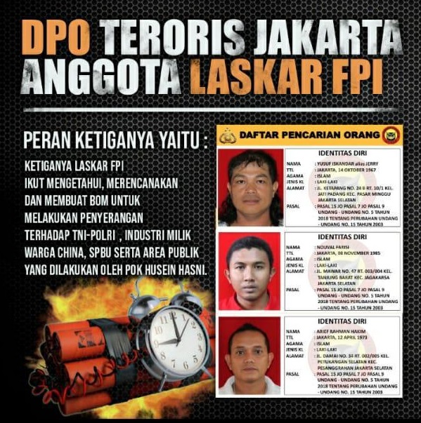 Densus 88 Buru 3 Teroris di Jakarta