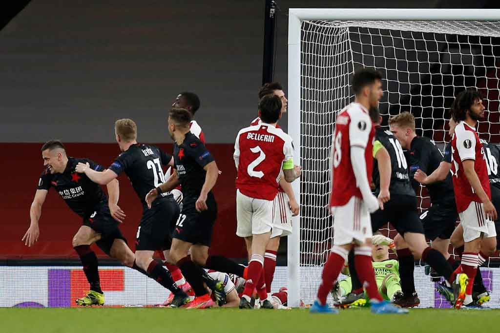 Liga Europa: Arsenal Diimbangi Slavia Praha 1-1 di Leg Pertama