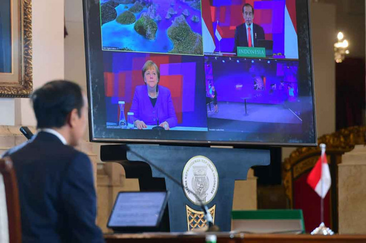 Momen Jokowi dan Kanselir Jerman Buka Ajang Hannover Messe 2021