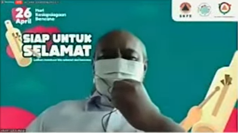 Deputi Bidang Pencegahan BNPB Lilik Kurniawan dalam diskusi virtual, Rabu, 14 April 2021. Foto: Istimewa