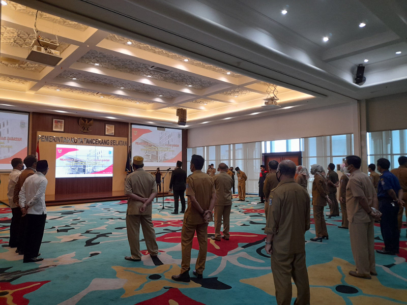  Situasi pelantikan Sekda Tangsel, Bambang Noertjahtjo, Senin, 19 April 2021. Medcom.id/ Farhan Dwitama