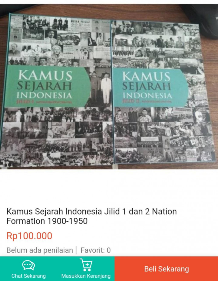 Kamus Sejarah Indonesia Jilid I dan II Beredar di <i>Online Shop</i>
