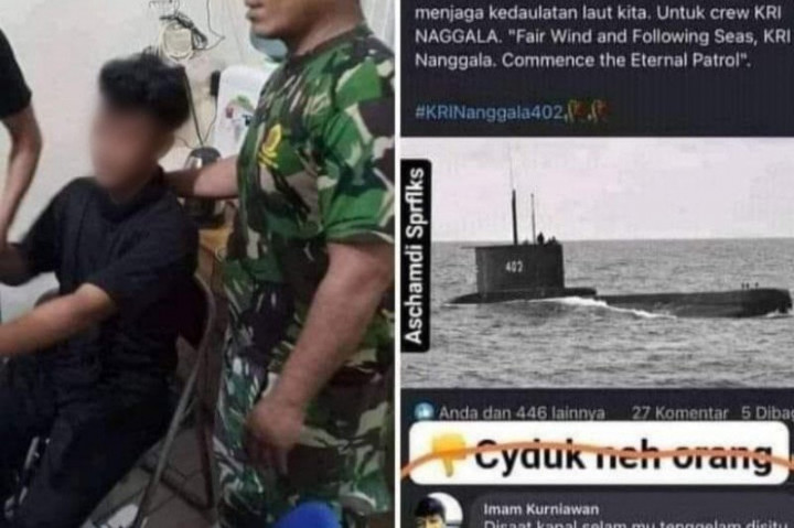 Penghina Keluarga Awak KRI Nanggala-402 Ditangkap