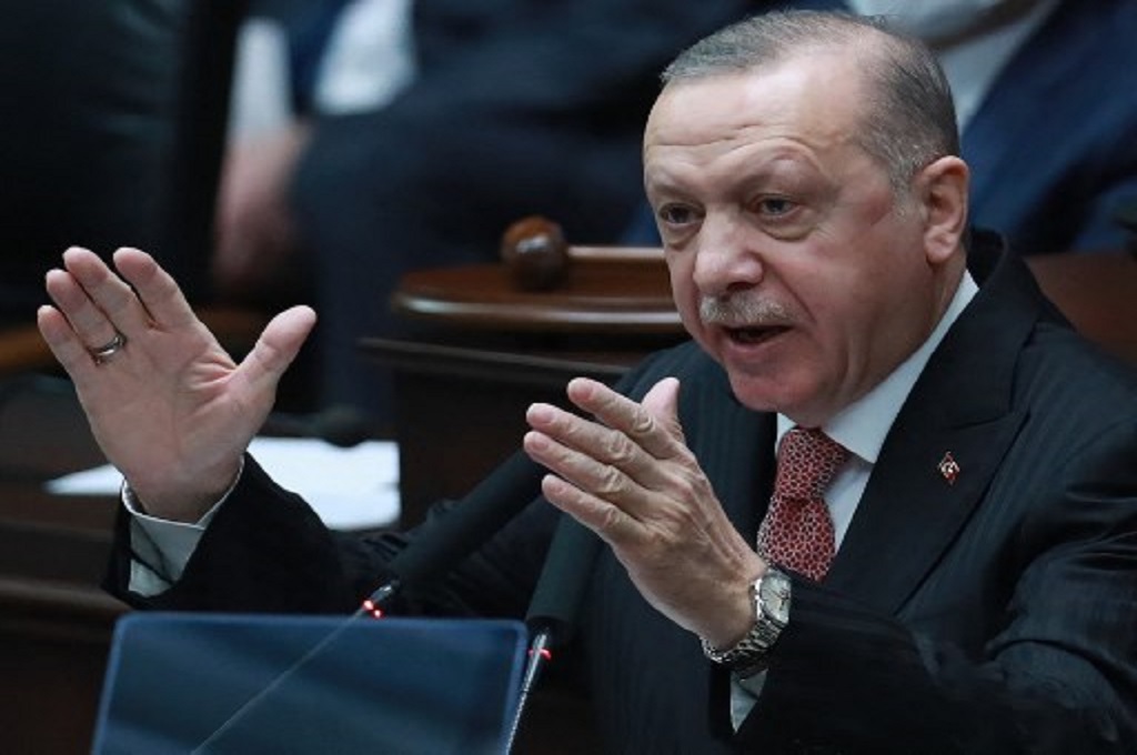 Presiden Turki Recep Tayyip Erdogan di Ankara pada 21 April 2021.  (Adem ALTAN / AFP)