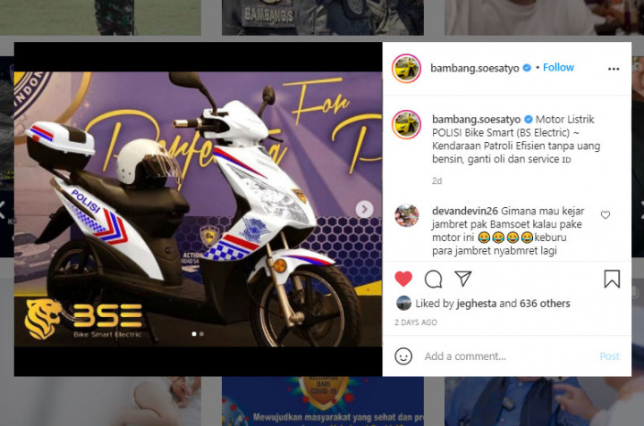 BS Elektrik dengan Livery Kepolisian Indonesia, Jadi Motor Patroli?