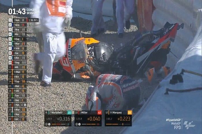 Kecelakaan di FP3 GP Spanyol, Marquez Tetap Lanjut dan Raih Posisi 14 Kualifikasi
