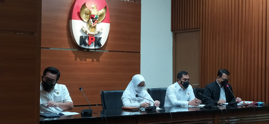 Konferensi pers OTT Bupati Nganjuk Novi Rahman Hidayat. Medcom.id/Candra Yuri Nuralam